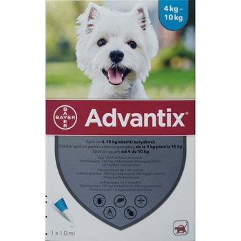 Piepta antiparazitara Advantix pentru caini 4-10kg Piepta antiparazitara Advantix pentru caini 4-10kg