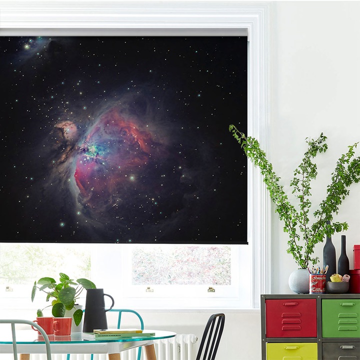Rolete Art Shade Multicolore tip Jaluzele cu Rulou si sistem inclus Peisaje Poza din spatiu Decoratiuni, Latime 55 cm x Inaltime 190 cm