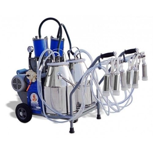 Aparat de muls vaci cu piston - 2 posturi/2 bidoane inox