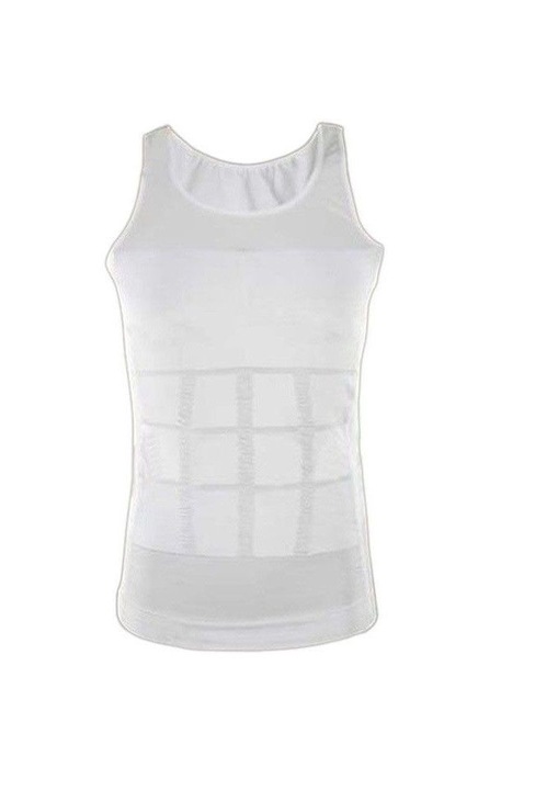 Maiou de slabit pentru barbati Slimn Lift, masura S, alb, usor de spalat, sustine spatele si ofera confort coloanei