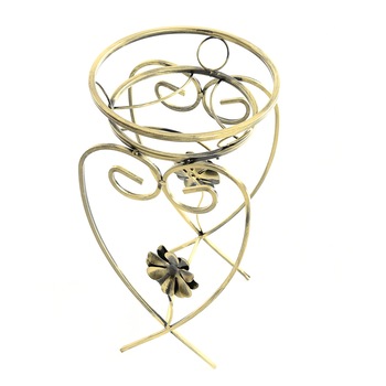 Suport de flori, decorativ, din metal, 10-0389, auriu patinat Suport de flori, decorativ, din metal, 10-0389, auriu patinat