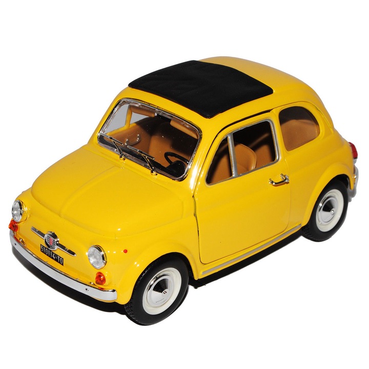 Bburago Fiat 500F 1965 Vintage játékautó, 1:24 méretarányú
