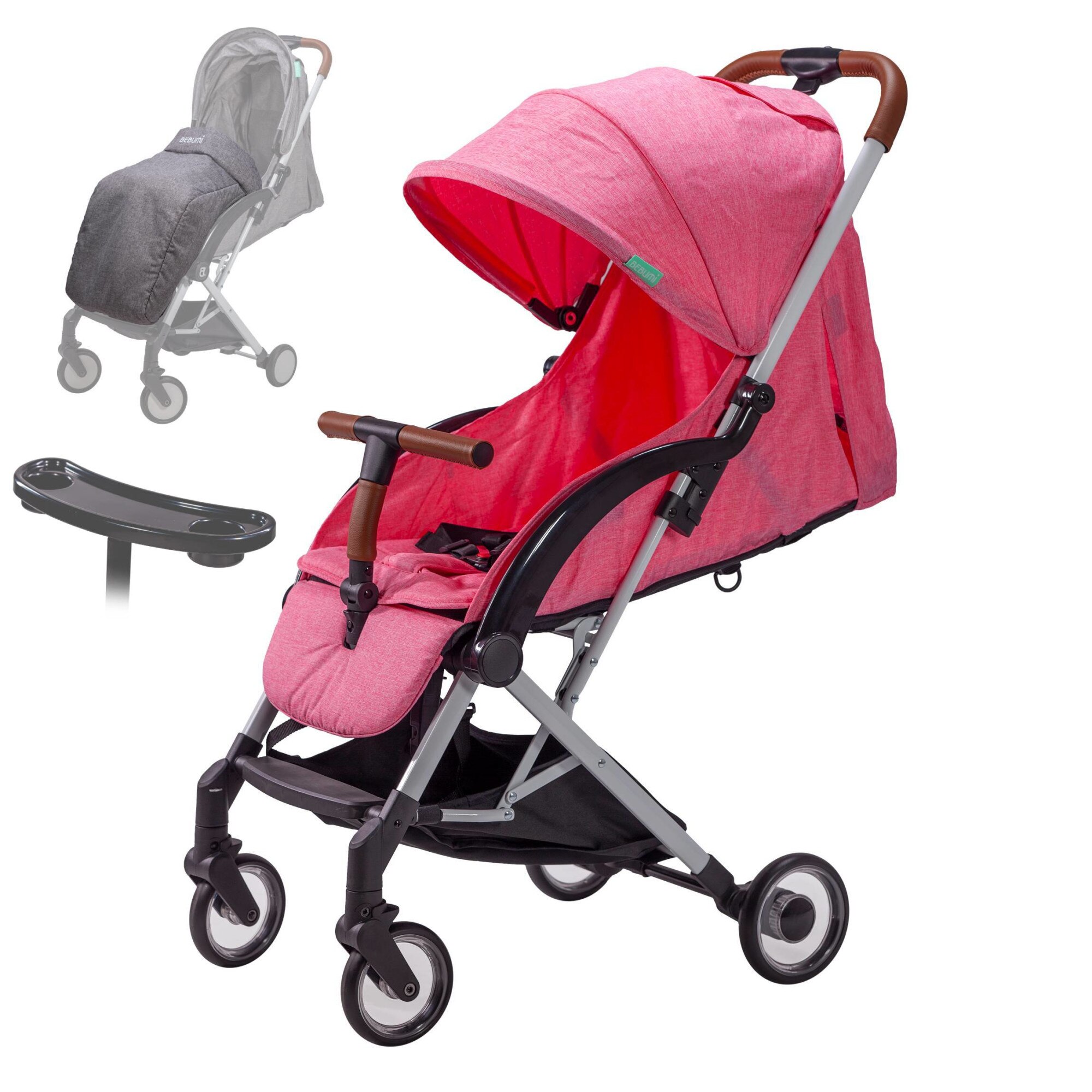 Carucior compact BEBUMI Sport Air 0-4 ani Food tray Foot Cover Pink/Roz