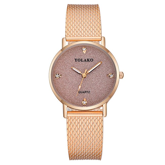 Ceas Dama Quartz Yazole Casual Elegant Gold, CP99561GD, curea din metal (mesh), afisaj analog