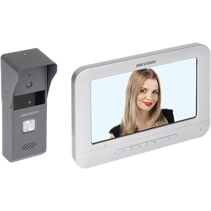 Комплект видеодомофон Hikvision DS-KIS203, Аналогов, 4 жици