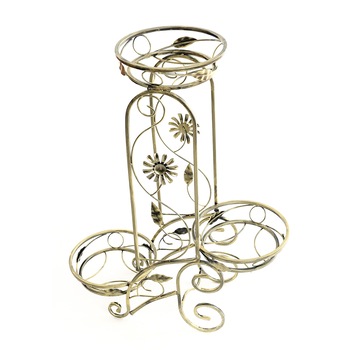 Suport de flori, decorativ, din metal, 10-1303, auriu patinat Suport de flori, decorativ, din metal, 10-1303, auriu patinat