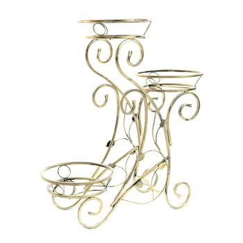 Suport de flori, decorativ, din metal, 10-1337, auriu patinat Suport de flori, decorativ, din metal, 10-1337, auriu patinat