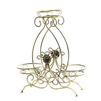 Suport de flori, decorativ, din metal, 10-1338, auriu patinat Suport de flori, decorativ, din metal, 10-1338, auriu patinat