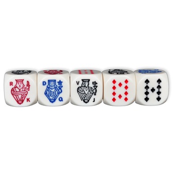 Set zaruri poker, marime 16 mm, 5 bucati pe set Set zaruri poker, marime 16 mm, 5 bucati pe set