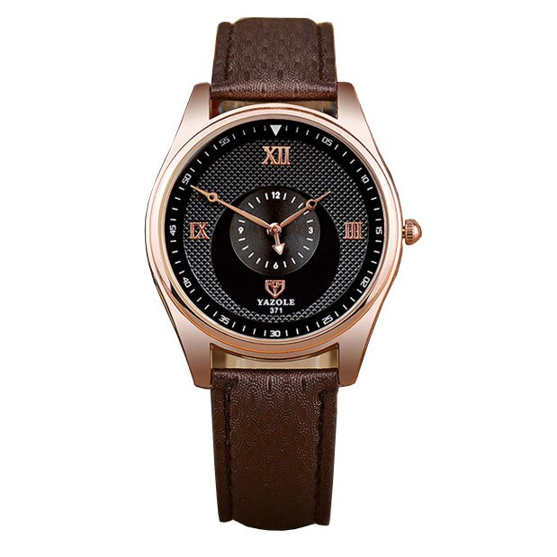 Ceas barbatesc Yazole CS884, Curea piele, Model elegant, Rezistent la apa