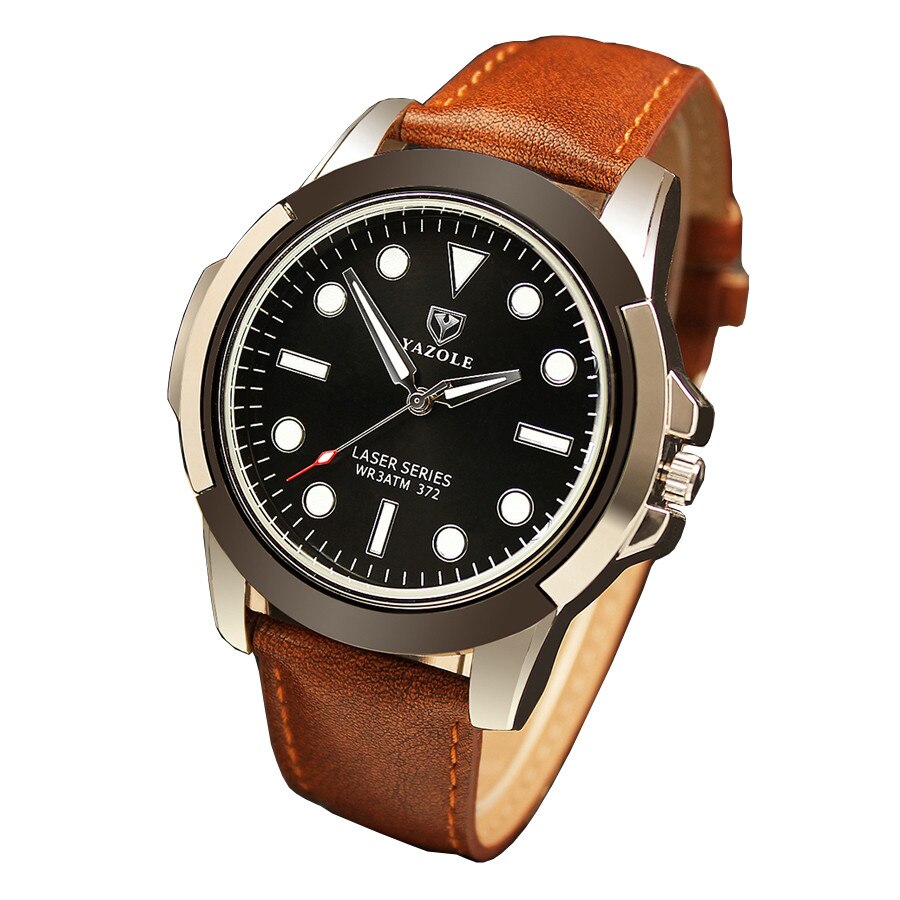 Ceas barbatesc Yazole CS882, Curea piele, Model elegant