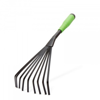 Grebla de mana pt. frunze, maner ergonomic, otel vopsit, lungime 41 cm, culoare verde/negru Grebla de mana pt. frunze, maner ergonomic, otel vopsit, lungime 41 cm, culoare verde/negru