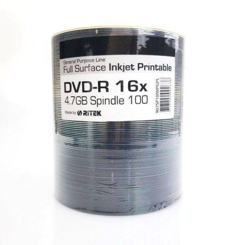 DVD-R 4.7Gb 16X Printabil Alb inkjet, Traxdata by RiTEK,set 100 discuri,907OFDRPSN001