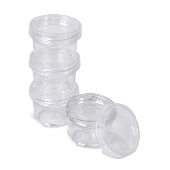 Cutii depozitare, transparente, rotunde, 4 bucati, 5.5x4 Cutii depozitare, transparente, rotunde, 4 bucati, 5.5x4