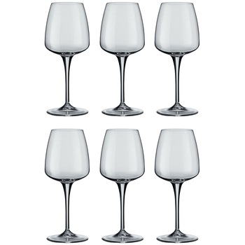Set 6 pahare cu picior Bormioli Aurum vin alb, 350 ml, sticla cristalina