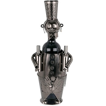 Suport pentru Sticla Vin, model Barman, Metal Lucios, Capacitate 1 Sticla H 38 cm Suport pentru Sticla Vin, model Barman, Metal Lucios, Capacitate 1 Sticla H 38 cm