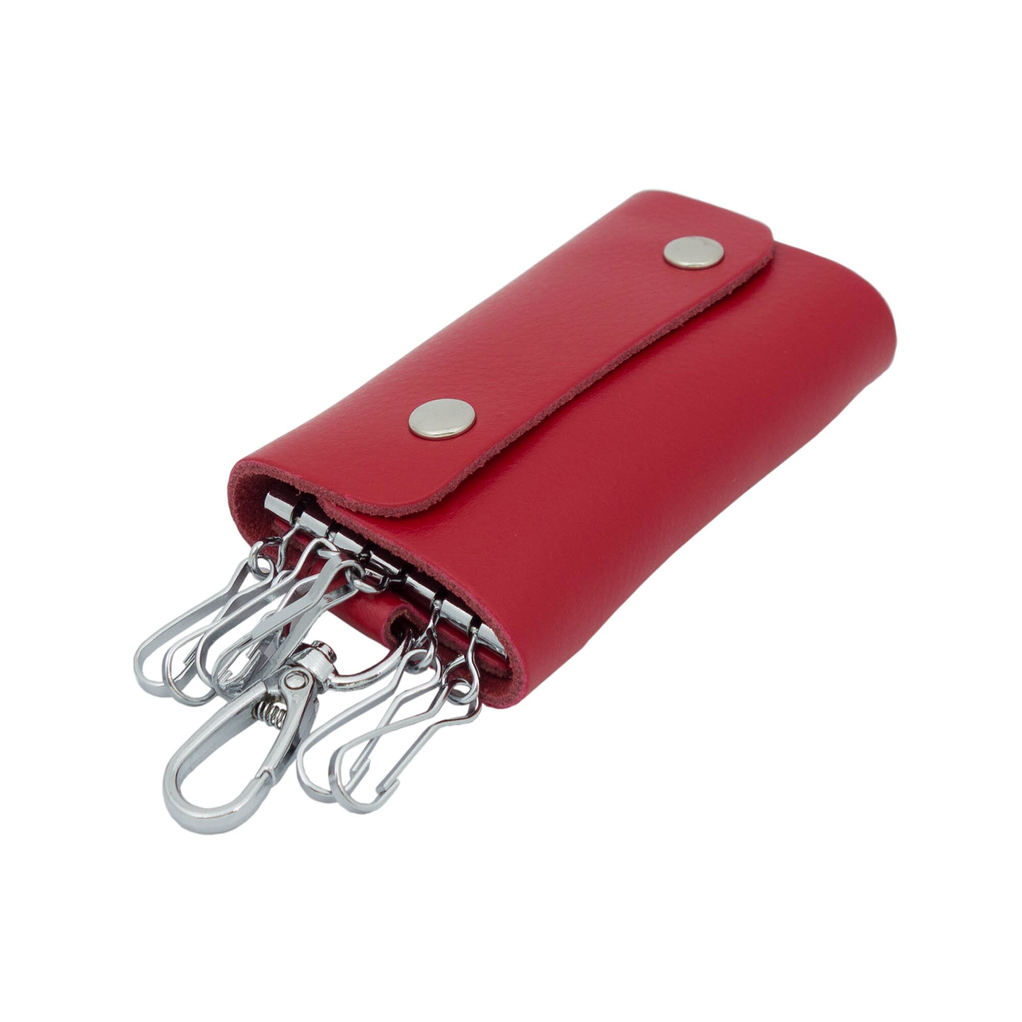 Port chei, rosu, din piele naturala - PR155