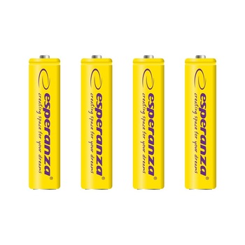 Baterii reincarcabile Ni-MH AAA 1000MAH x4, Esperanza EZA102Y Baterii reincarcabile Ni-MH AAA 1000MAH x4, Esperanza EZA102Y