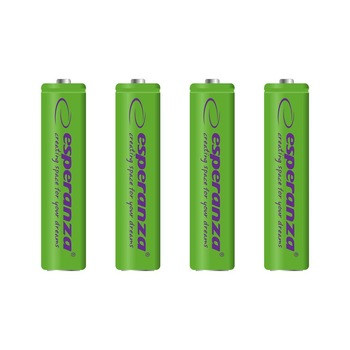 Baterii reincarcabile Ni-MH AAA 1000MAH x4, Esperanza EZA102G Baterii reincarcabile Ni-MH AAA 1000MAH x4, Esperanza EZA102G