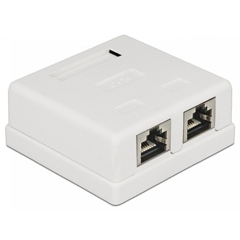 Priza de retea aplicata cu 2 porturi, cat. 6, Delock 86269 Priza de retea aplicata cu 2 porturi, cat. 6, Delock 86269