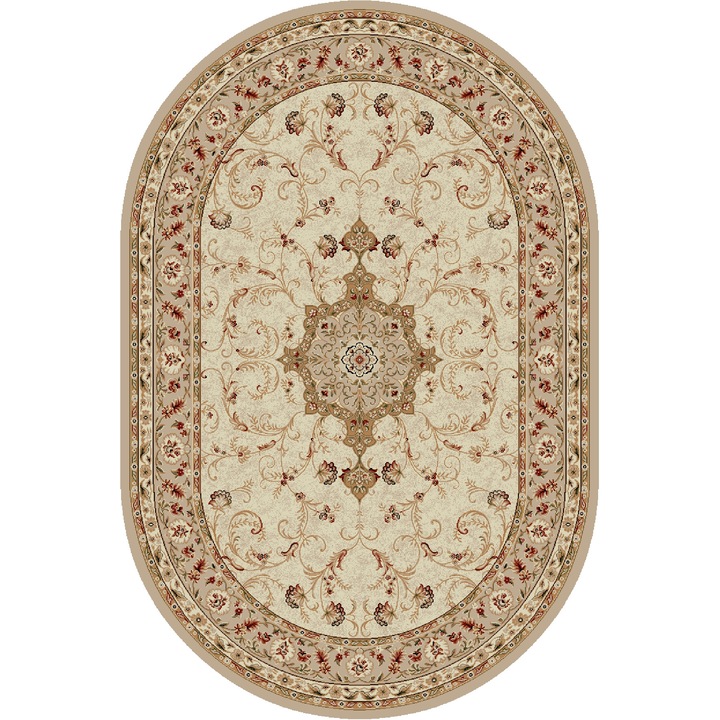 Classic Carpet Lotos 523, bézs/krém, ovális, 100x200 cm, 1800 gr/m2 bézs/krém 100x200