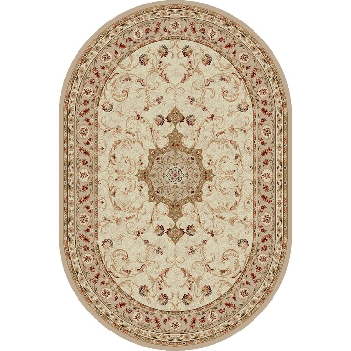 Covor Clasic, Lotos 523, Crem / Bej, Oval, 200x300 cm, 1800 gr/mp
