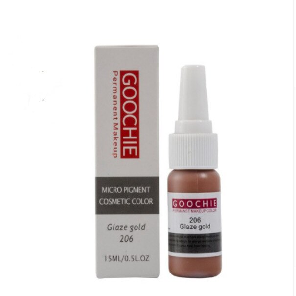 Pigment tatuaj cosmetic Goochie, 206 Glaze Gold, 15ml