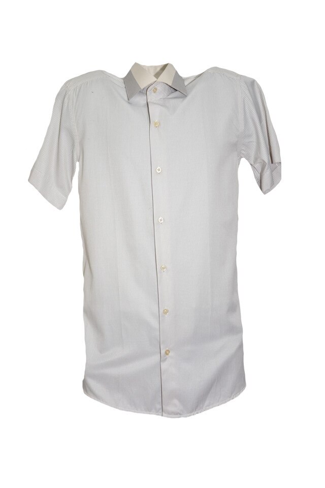 Camasa barbateasca de ocazie cu maneca scurta, D&J Exclusive, Crem
