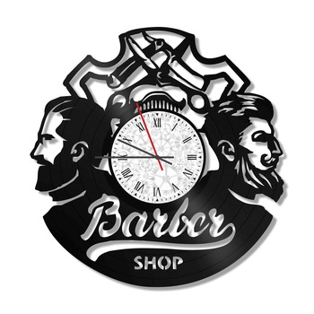 Ceas de perete Vintage din vinil Revival Vinyl Wall Clock Barber Shop 4 - diametru 29cm Ceas de perete Vintage din vinil Revival Vinyl Wall Clock Barber Shop 4 - diametru 29cm