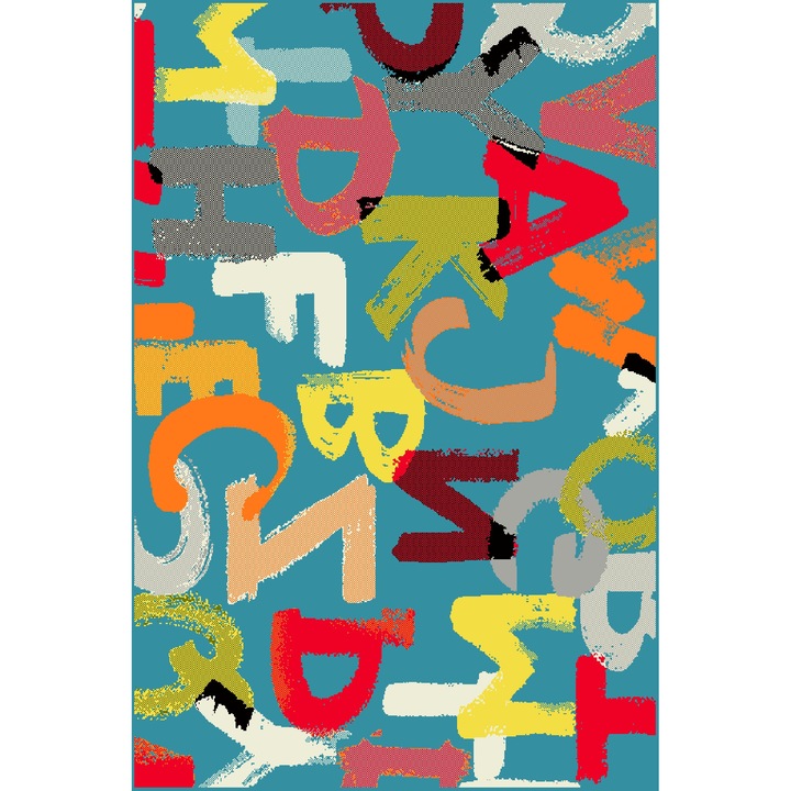 Килим Delta Carpet Kolibri, 11343-140, Модерен, Правоъгълна, Многоцветен, 120 x 170 см