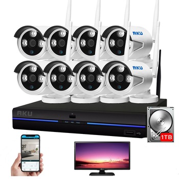 Kit supraveghere video AKU wireless 8 camere IP CLEAR HD + HDD 1 TB +Monitor LG 19 Kit supraveghere video AKU wireless 8 camere IP CLEAR HD + HDD 1 TB +Monitor LG 19