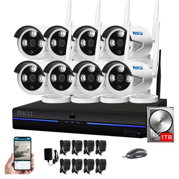 Kit supraveghere video AKU wireless 8 camere IP CLEAR HD + HDD 1 TB + NVR 8 canale H264 interior exterior carcase metalice cu infrarosu 25m iesire internet cu vizualizare pe telefon mobil tableta si desktop Kit supraveghere video AKU wireless 8 camere IP CLEAR HD + HDD 1 TB + NVR 8 canale H264 interior exterior carcase metalice cu infrarosu 25m iesire internet cu vizualizare pe telefon mobil tableta si desktop