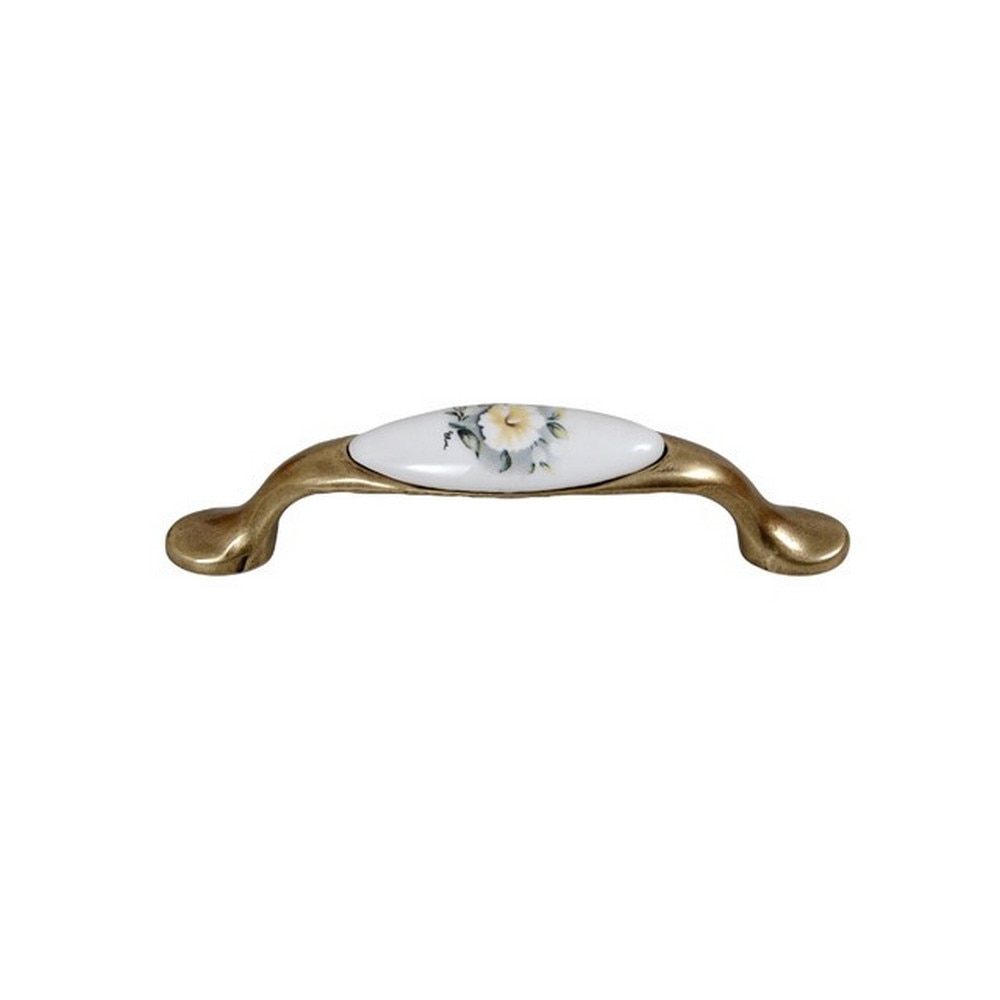 Maner mobila E052 portelan floare gri, 96mm