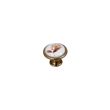 Buton mobila E053 portelan floare maro, 33mm Buton mobila E053 portelan floare maro, 33mm