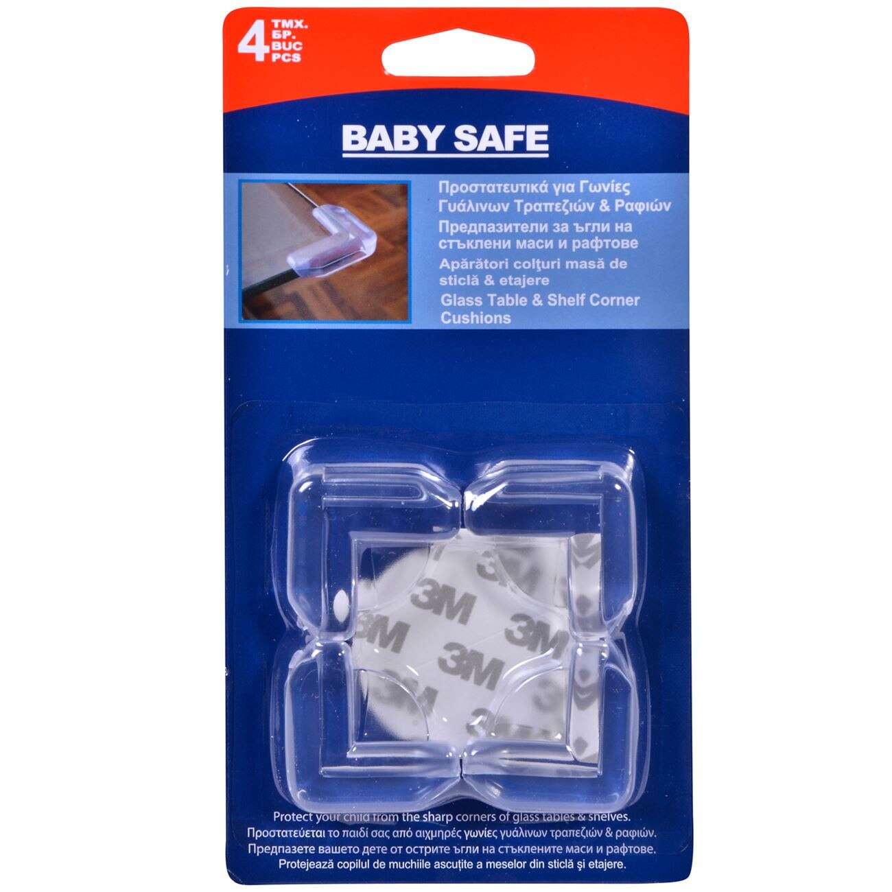 Set sigurante, Zola®, pentru coturile mobilei din sticla, pentru copii, 4 bucati