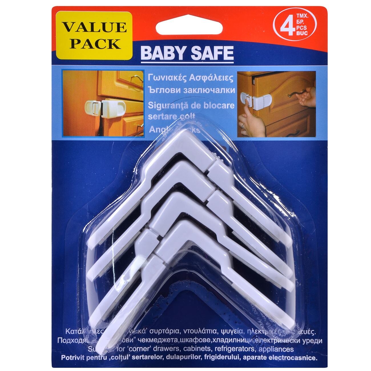 Set sigurante, Zola®, pentru mobila, forma unghiulara, 4 bucati