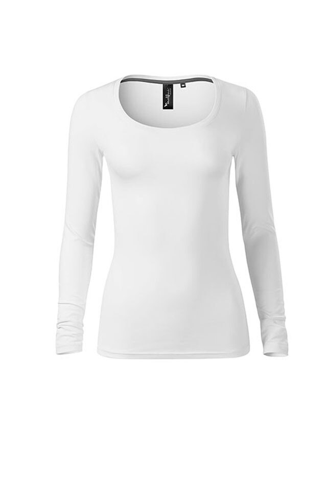 Bluza dama Brave, Malfini, bumbac, maneca lunga, Alb, XS