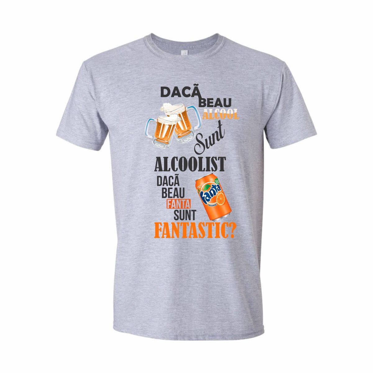 Tricou Personalizat pentru Barbati Gri Deschis, Marimea XL- 
