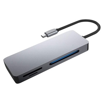 Cititor Card USB 3.1 Tip C, Platinet 44707, SDXC, microSD, CF, aluminiu, gri Cititor Card USB 3.1 Tip C, Platinet 44707, SDXC, microSD, CF, aluminiu, gri