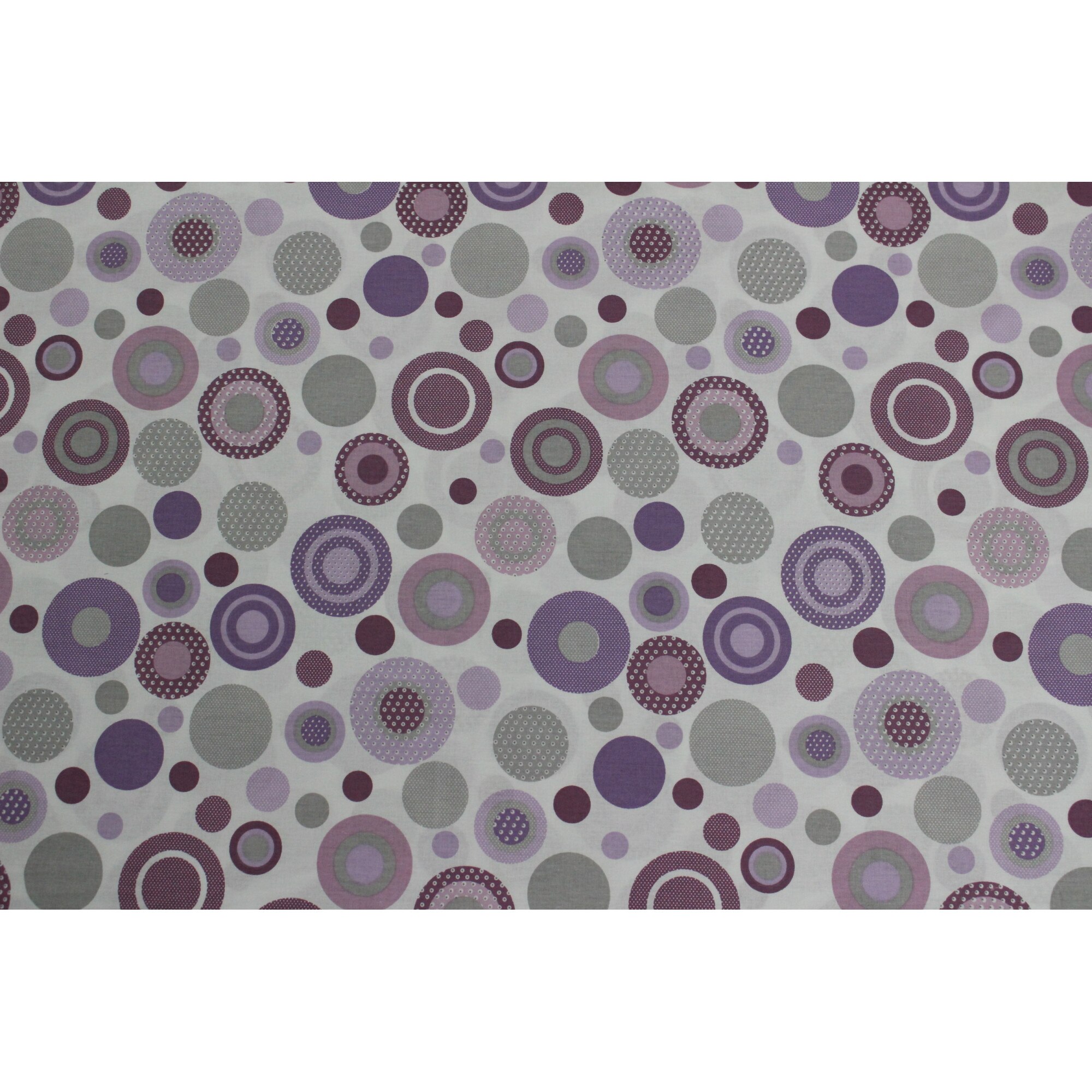 Material textil , Ranforce alb cu imprimeu mov, 100% bumbac , 240 x 100cm