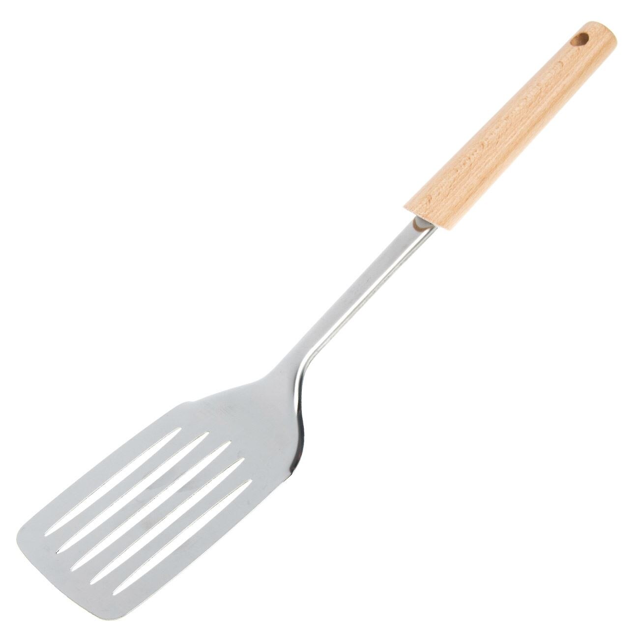 Spatula de bucatarie, Zola, cu agatatoare, maner din lemn, 36 cm