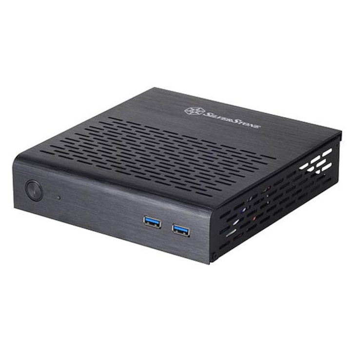 PC кутия, Silverstone, SST/PT13B Petit Thin Mini ITX USB 3.0, черен