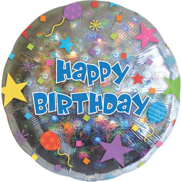 Balon folie Happy Birthday confetti 43cm