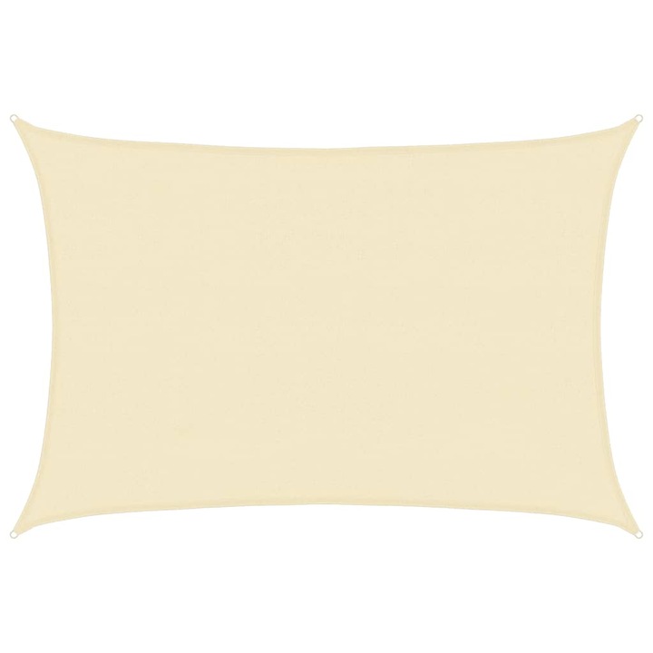 Parasolar din HDPE vidaXL, deptunghiular 4x6 m Crem, 2.74 kg