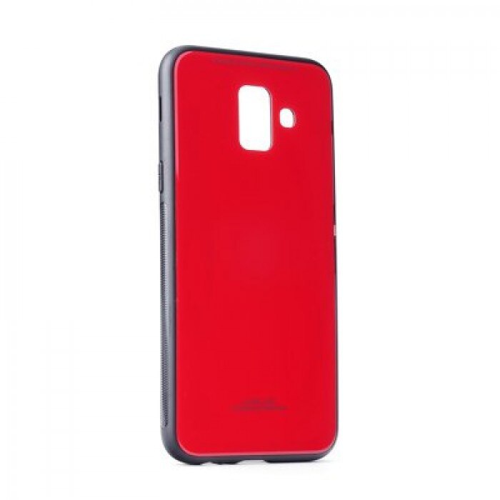 Husa Glass Case - Samsung A8 (2018), Alb