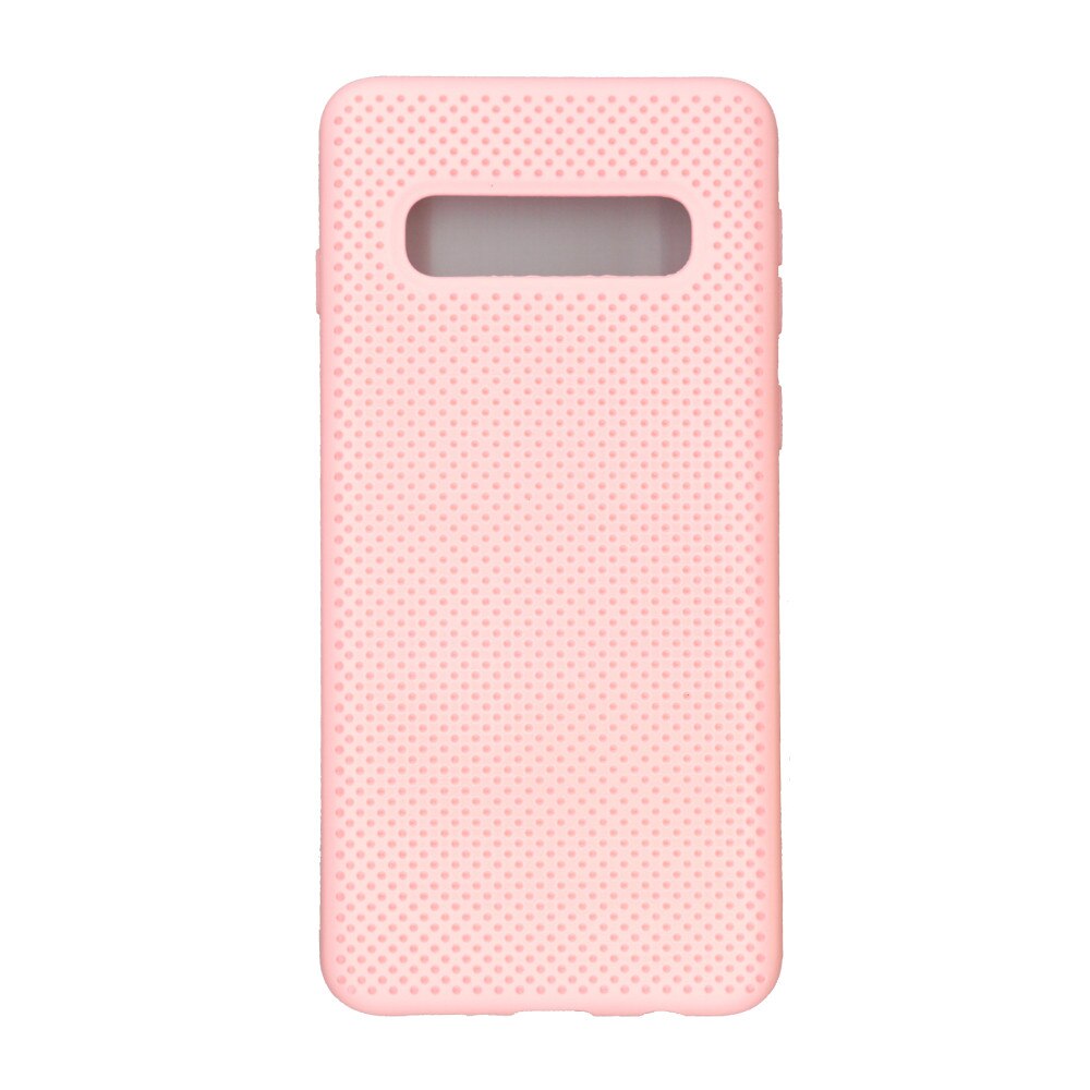 Husa din silicon cu perforatii si interior de microfibra pentru Samsung Galaxy S10 Plus - Eurocell High End Roz