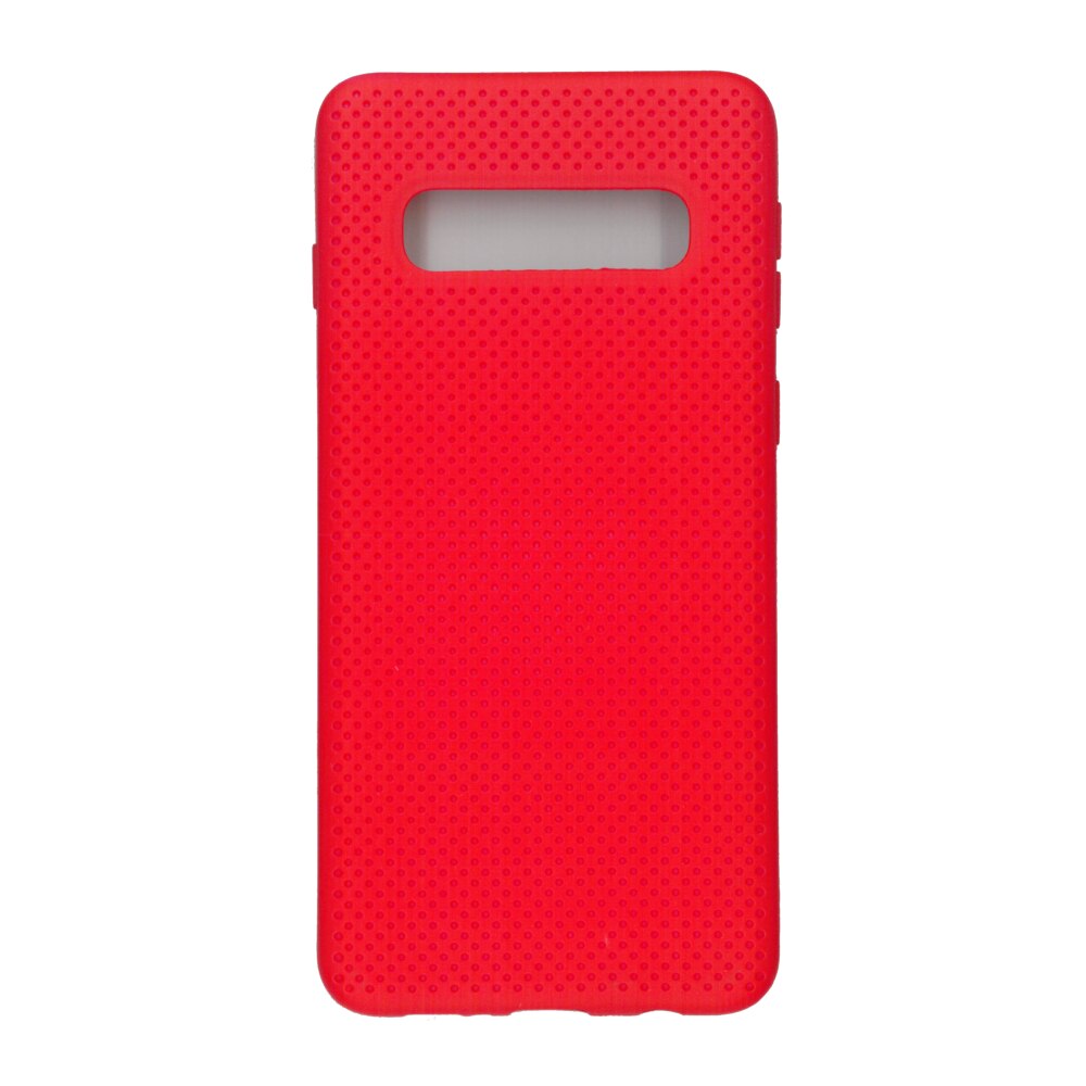 Husa din silicon cu perforatii si interior de microfibra pentru Samsung Galaxy S10 Plus - Eurocell High End Portocaliu