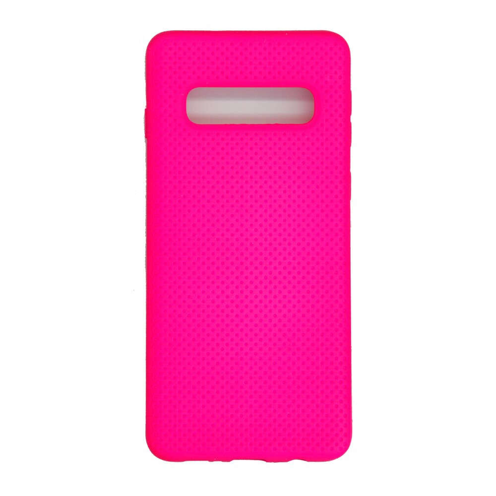 Husa din silicon cu perforatii si interior de microfibra pentru Samsung Galaxy S10 - Eurocell High End, Rosu