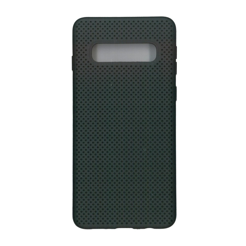 Husa din silicon cu perforatii si interior de microfibra pentru Samsung Galaxy S10 - Eurocell High End, Negru