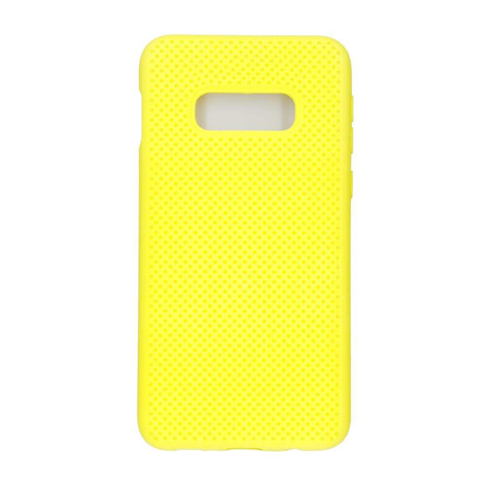 Husa din silicon cu perforatii si interior de microfibra pentru Samsung Galaxy S10e - Eurocell High End, Galben
